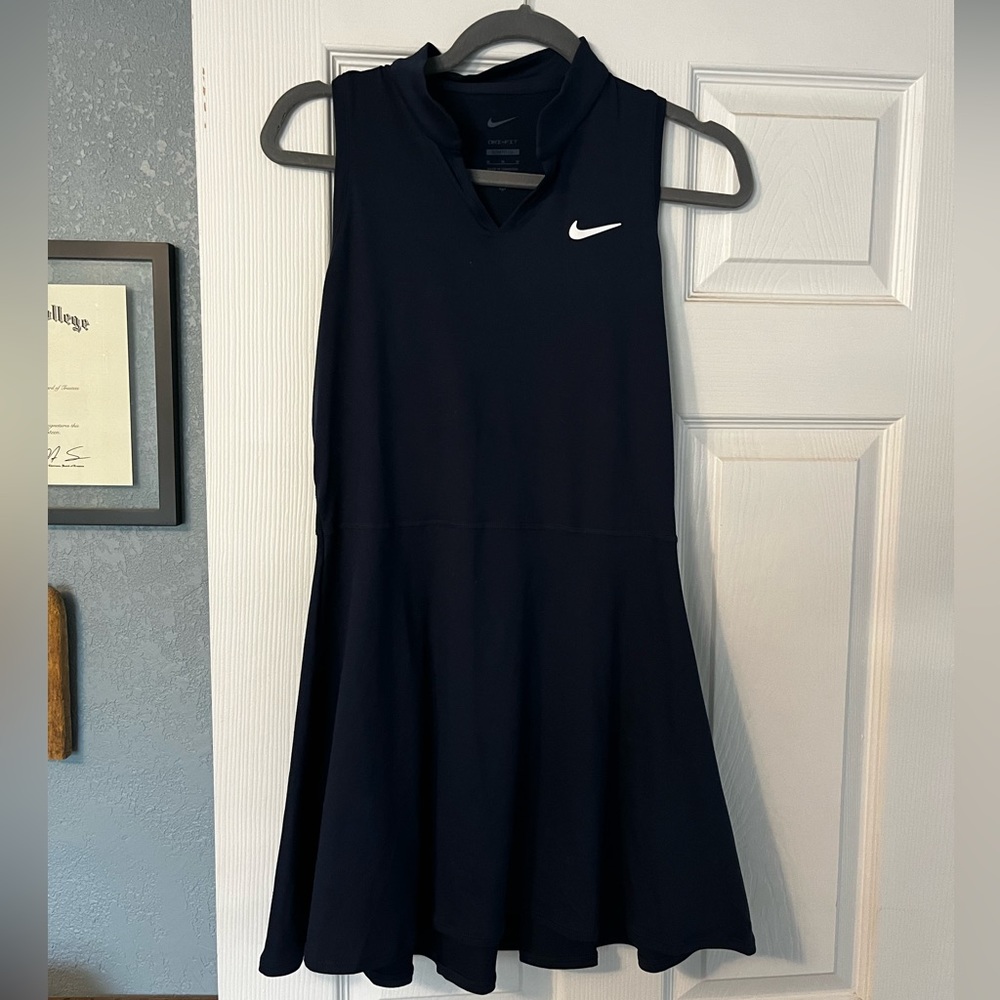 Nike Navy Sleeveless A-Line Sport Dress with White Swoosh